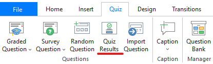 Insert quiz results to the course